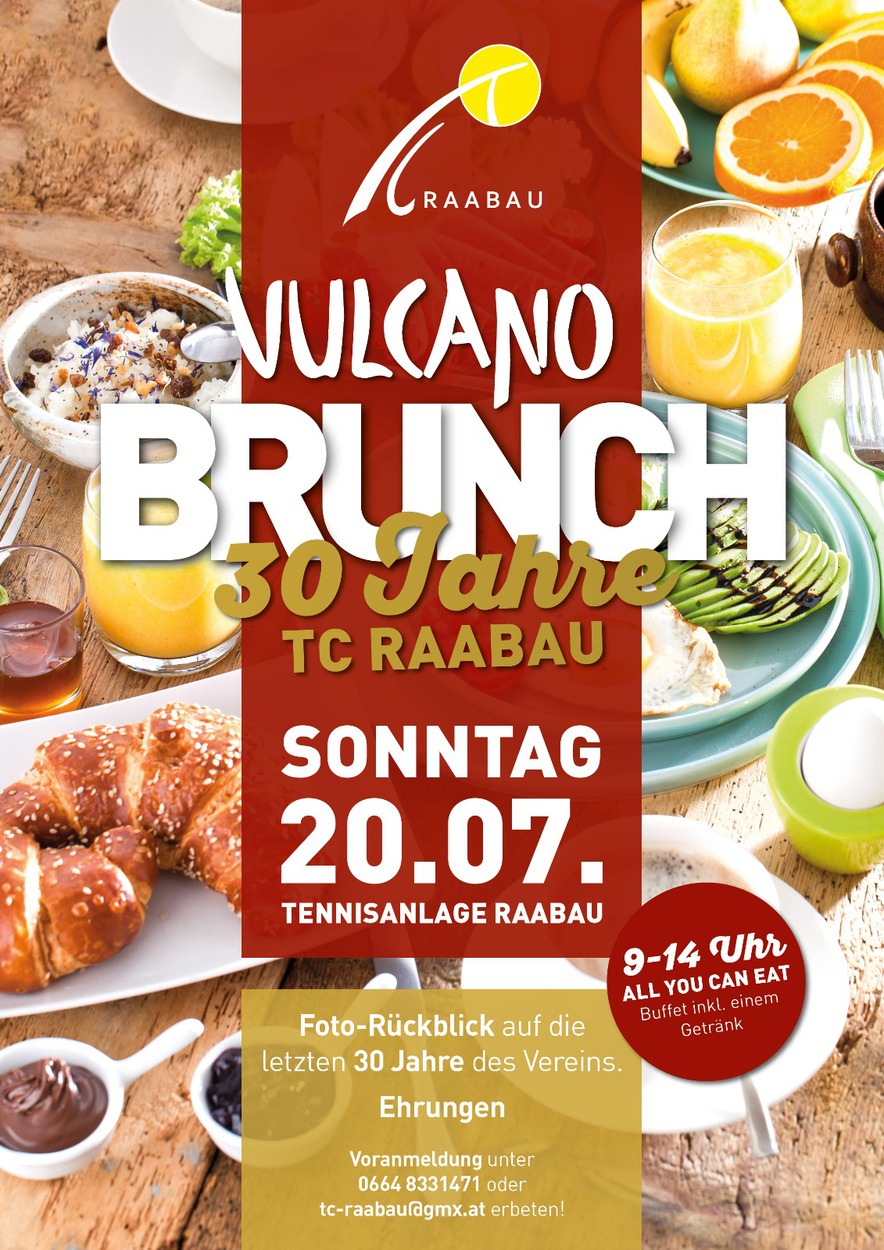 30 Jahre TC Raabau – VULCANO BRUNCH am 20. Juli